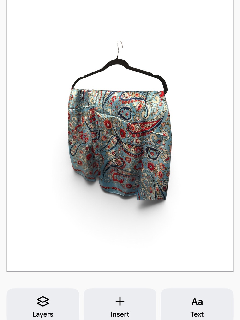 H Paisley Print Scarf in Light Blue and Red